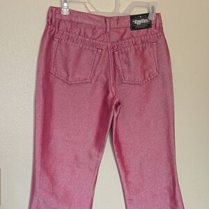 Vtg Y2K pink shimmer reflective jeans